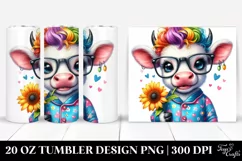 Excited Cow in Pajamas 20 Oz Tumbler Product Image 1