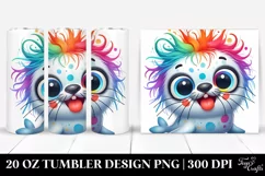 Colorful Crazy Cartoon Seal | 20 Oz Tumbler Product Image 1