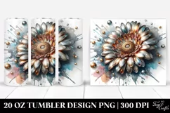 Gerbera Watercolor Splash | 20 oz Tumbler Product Image 1