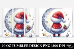 Cute Santa on Winter Moon | 20 oz Tumbler Product Image 1