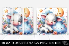 Cute Sleeping Baby Cow | 20 Oz Tumbler Product Image 1