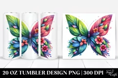 Butterfly Plant Leaves. 20 Oz Tumbler Design Product Image 1