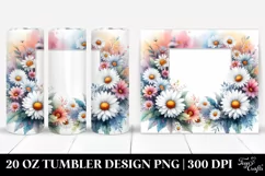 Colorful Daisy Frame, Transparent 20 Oz Tumbler Product Image 1