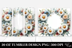 Colorful Daisy Frame, Transparent 20 Oz Tumbler Product Image 1