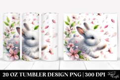 Rabbit Tumbling with Spring Petals | 20 Oz Tumbler Product Image 1