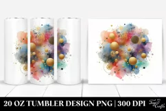 Colorful Watercolor Background with Foil | 20 Oz Tumbler Product Image 1