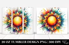 Vibrant Sun Watercolor | 20 Oz Tumbler Product Image 1