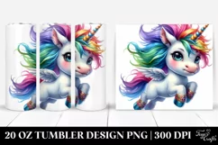 Cute Jumping Unicorn Clipart, High-Res 20 Oz Tumbler Product Image 1