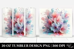 Rhododendron Watercolor Splash 20 Oz Tumbler Product Image 1
