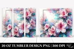 Wooden Stained Gerbera Watercolor Splash 20 Oz Tumbler Product Image 1