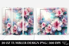 Wooden Stained Gerbera Watercolor Splash 20 Oz Tumbler Product Image 1