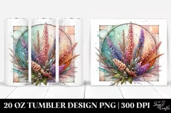 Wooden Stained Heather Watercolor Splash 20 Oz Tumbler Product Image 1