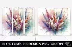 Wooden Stained Heather Watercolor Splash 20 Oz Tumbler Product Image 1