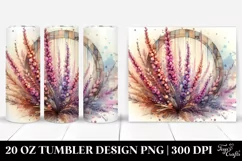 Wooden Stained Heather Watercolor Splash 20 Oz Tumbler Product Image 1