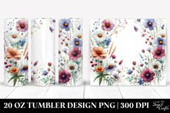 Centered Watercolor Wild Flowers | 20 Oz Tumbler Product Image 1