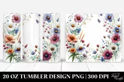 Centered Watercolor Wild Flowers | 20 Oz Tumbler Product Image 1