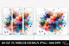 Colorful Watercolor Particles with Splash | 20 Oz Tumbler Product Image 1