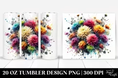 Colorful Bouquet with Vibrant Chrysanthemum | 20 Oz Tumbler Product Image 1