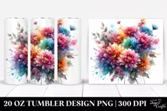 Colorful Bouquet with Vibrant Chrysanthemum | 20 Oz Tumbler Product Image 1