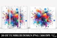 Colorful Watercolor Particles with Splash | 20 Oz Tumbler Product Image 1