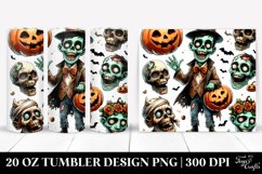 Halloween Undead Watercolor Clipart 20 Oz Tumbler Product Image 1