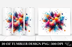 Colorful Watercolor Splash | 20 Oz Tumbler Product Image 1