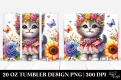 Whimsical Flowers,Baby Kitten Tumbler Product Image 1