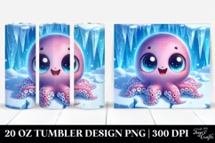Cute Baby Octopus with Big Eyes, Transparent 20 Oz Tumbler Product Image 1
