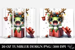 Expressive Frog with Reindeer Horns 20 Oz Tumbler Product Image 1