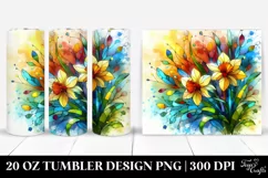 Colorful Stained Daffodil | 20 oz Tumbler Product Image 1