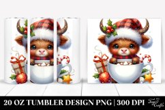 Cute Christmass Cow with Hot Cocoa 20 Oz Tumbler Product Image 1