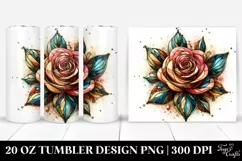 Abstract Wooden Stained Rose | 20 Oz Tumbler Product Image 1
