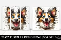 Cute Crazy Watercolor Collie | 20 Oz Tumbler Product Image 1