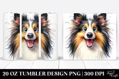 Cute Crazy Watercolor Collie | 20 Oz Tumbler Product Image 1