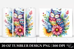 Colorful Whimsical Owl Sleeping | 20 Oz Tumbler Product Image 1