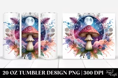 Vibrant Magical Mushroom Clipart 20 Oz Tumbler Product Image 1