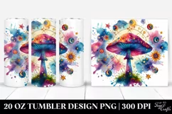 Vibrant Magical Mushroom Clipart 20 Oz Tumbler Product Image 1