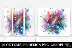 Colorful Glittery Watercolor Texture | 20 Oz Tumbler Product Image 1