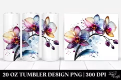 Orchid Watercolor Splash | Tumbler Product Image 1