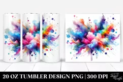 Colorful Watercolor Splash | 20 Oz Tumbler Product Image 1