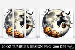 Halloween Full Moon Watercolor Clipart 20 Oz Tumbler Product Image 1