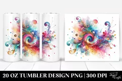 Colorful Watercolor Splash | 20 Oz Tumbler Product Image 1