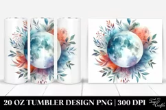 Vibrant Abstract Moon with Foliage | 20 oz Tumbler Product Image 1