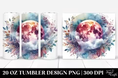 Vibrant Abstract Moon with Foliage | 20 oz Tumbler Product Image 1