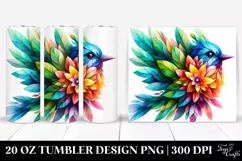 Bird Plant Leaves. 20 Oz Tumbler Design Product Image 1