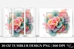 Abstract Begonia Watercolor Splash 20 Oz Tumbler Product Image 1