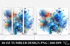 Colorful Blueis Watercolor Particles | 20 Oz Tumbler Product Image 1