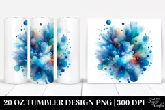 Colorful Blueis Watercolor Particles | 20 Oz Tumbler Product Image 1