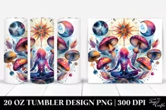 Vibrant Magical Mushroom Clipart 20 Oz Tumbler Product Image 1