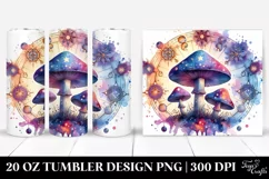 Vibrant Magical Mushroom Clipart 20 Oz Tumbler Product Image 1